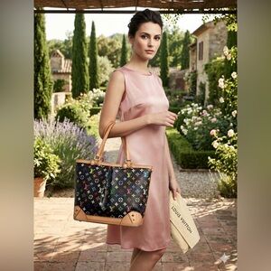 2011 Authentic Louis Vuitton multicolore Sharleen black bag tote w dustbag